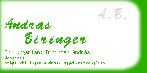 andras biringer business card